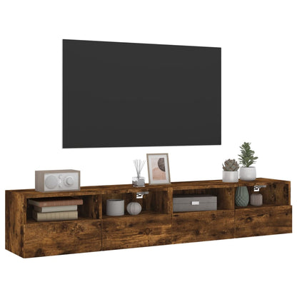 Mobili TV a Muro 2 pz Rovere Fumo 80x30x30 cm Legno Multistrato - homemem39