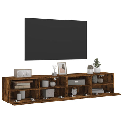 Mobili TV a Muro 2 pz Rovere Fumo 80x30x30 cm Legno Multistrato - homemem39