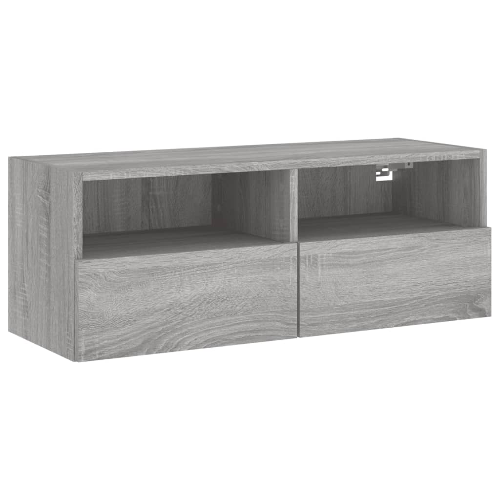 Mobile TV a Parete Grigio Sonoma 80x30x30 cm Legno Multistrato - homemem39