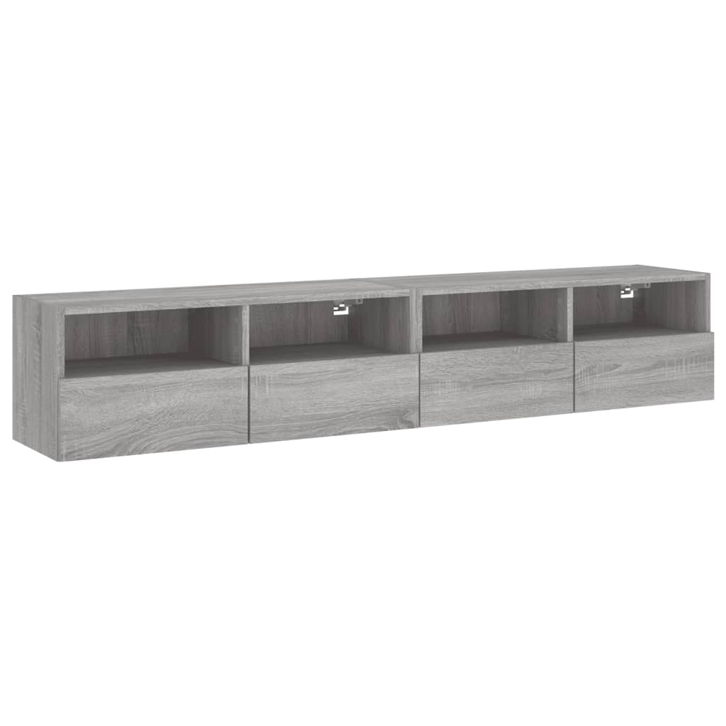 Mobili TV Parete 2pz Grigio Sonoma 80x30x30cm Legno Multistrato - homemem39