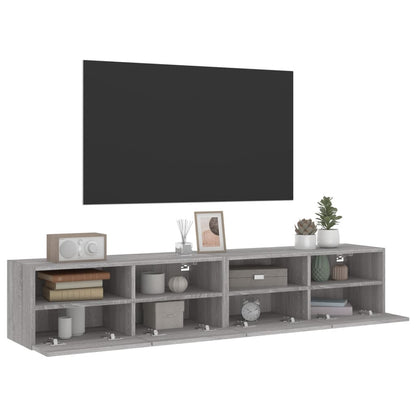 Mobili TV Parete 2pz Grigio Sonoma 80x30x30cm Legno Multistrato - homemem39