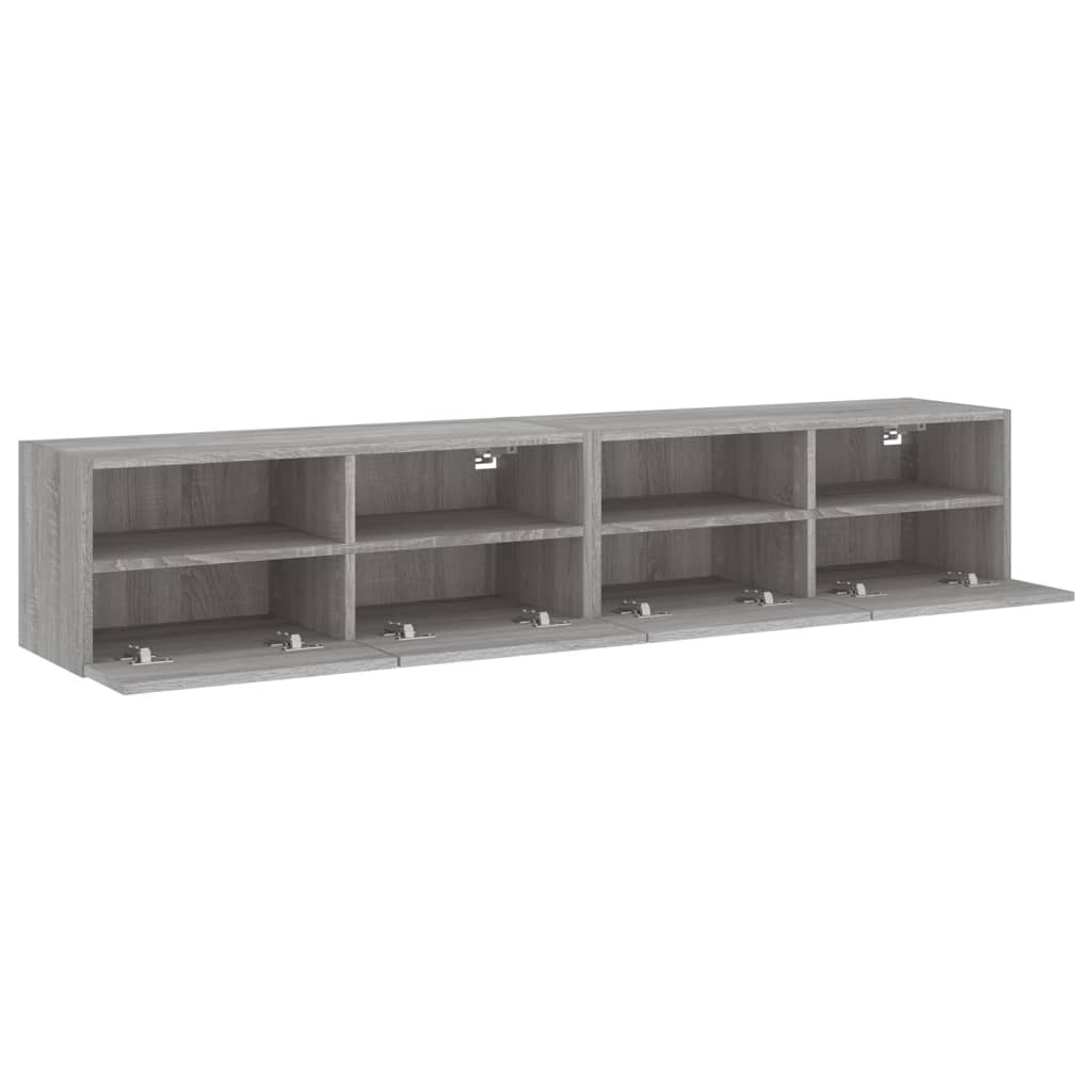 Mobili TV Parete 2pz Grigio Sonoma 80x30x30cm Legno Multistrato - homemem39