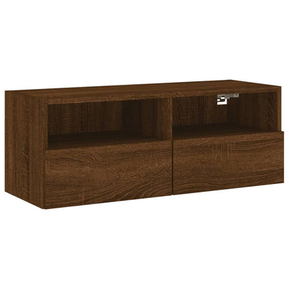 Mobile TV a Parete Rovere Marrone 80x30x30 cm Legno Multistrato - homemem39