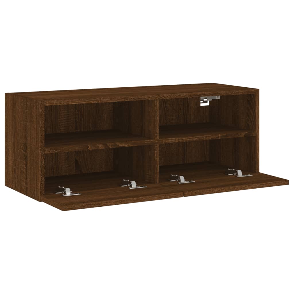 Mobile TV a Parete Rovere Marrone 80x30x30 cm Legno Multistrato - homemem39