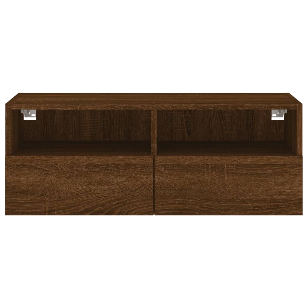 Mobile TV a Parete Rovere Marrone 80x30x30 cm Legno Multistrato - homemem39