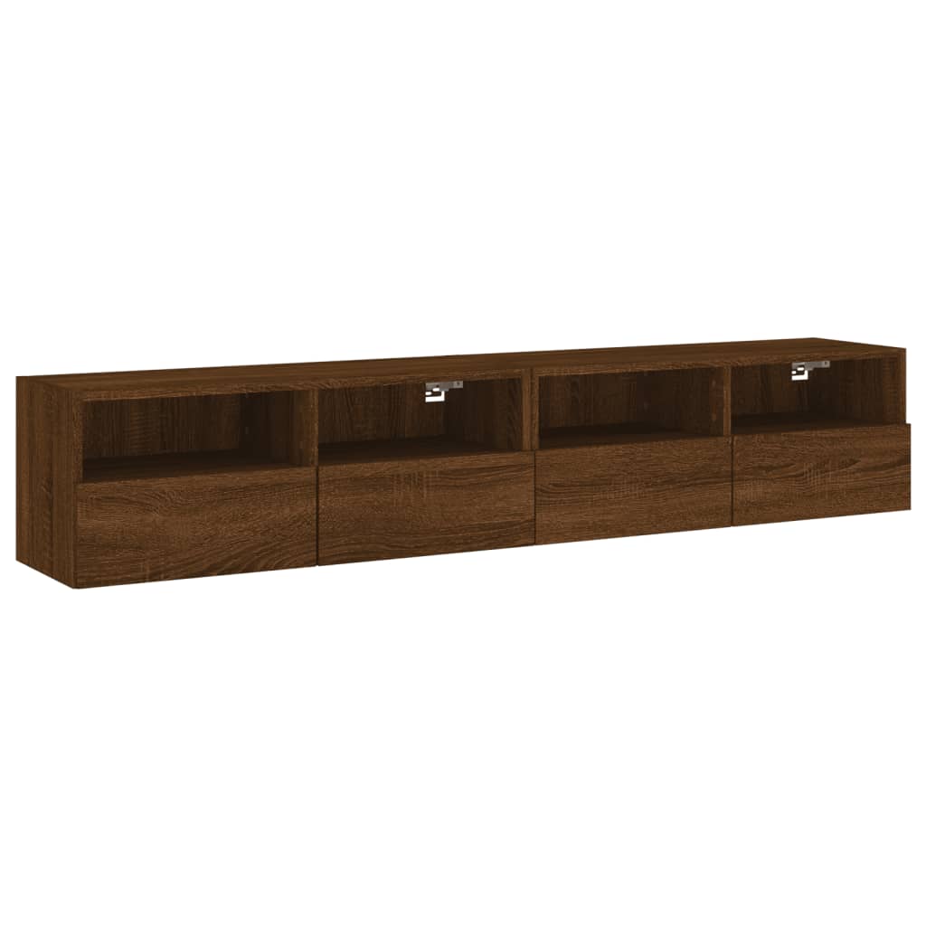 Mobili TV Muro 2 pz Rovere Marrone 80x30x30cm Legno Multistrato - homemem39