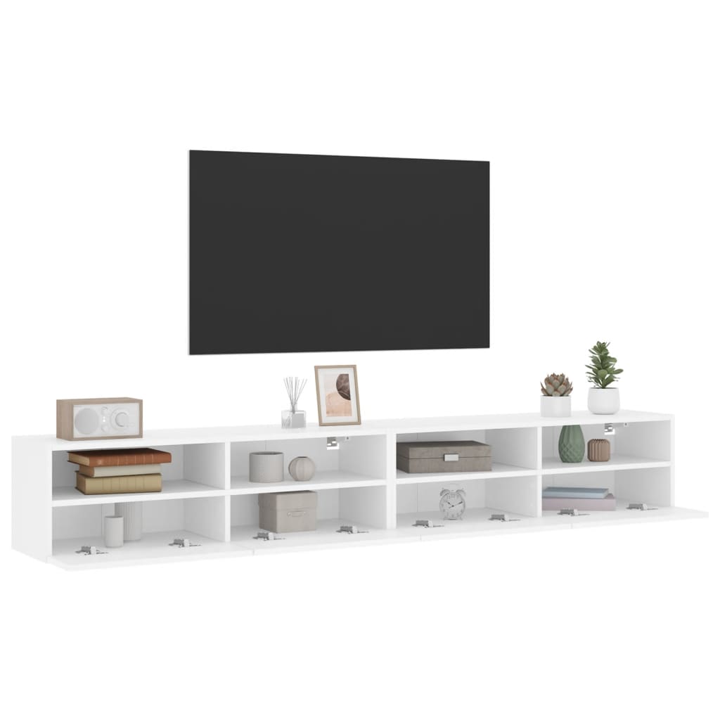 Mobili TV a Parete 2pz Bianchi 100x30x30 cm Legno Multistrato - homemem39