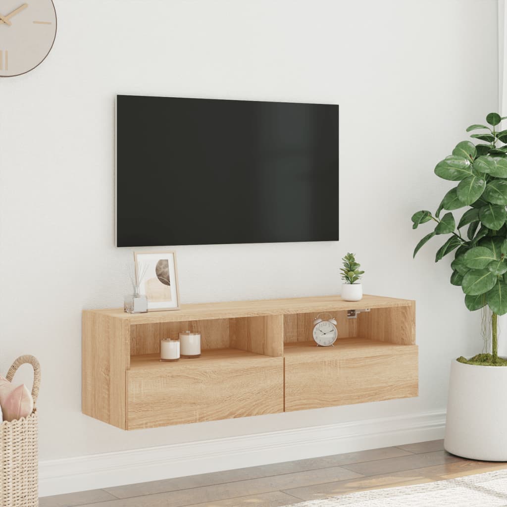 Mobile TV Parete Rovere Sonoma 100x30x30cm in Legno Multistrato - homemem39