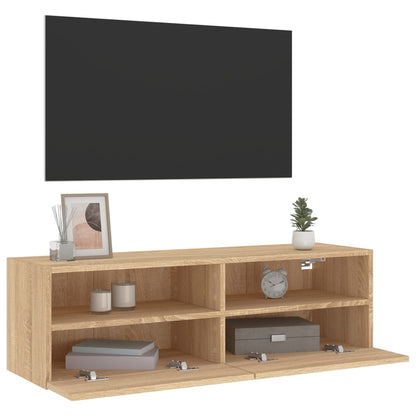 Mobile TV Parete Rovere Sonoma 100x30x30cm in Legno Multistrato - homemem39