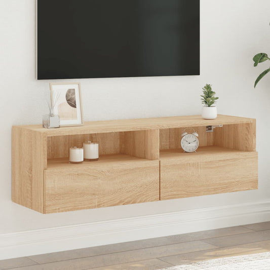 Mobile TV Parete Rovere Sonoma 100x30x30cm in Legno Multistrato - homemem39