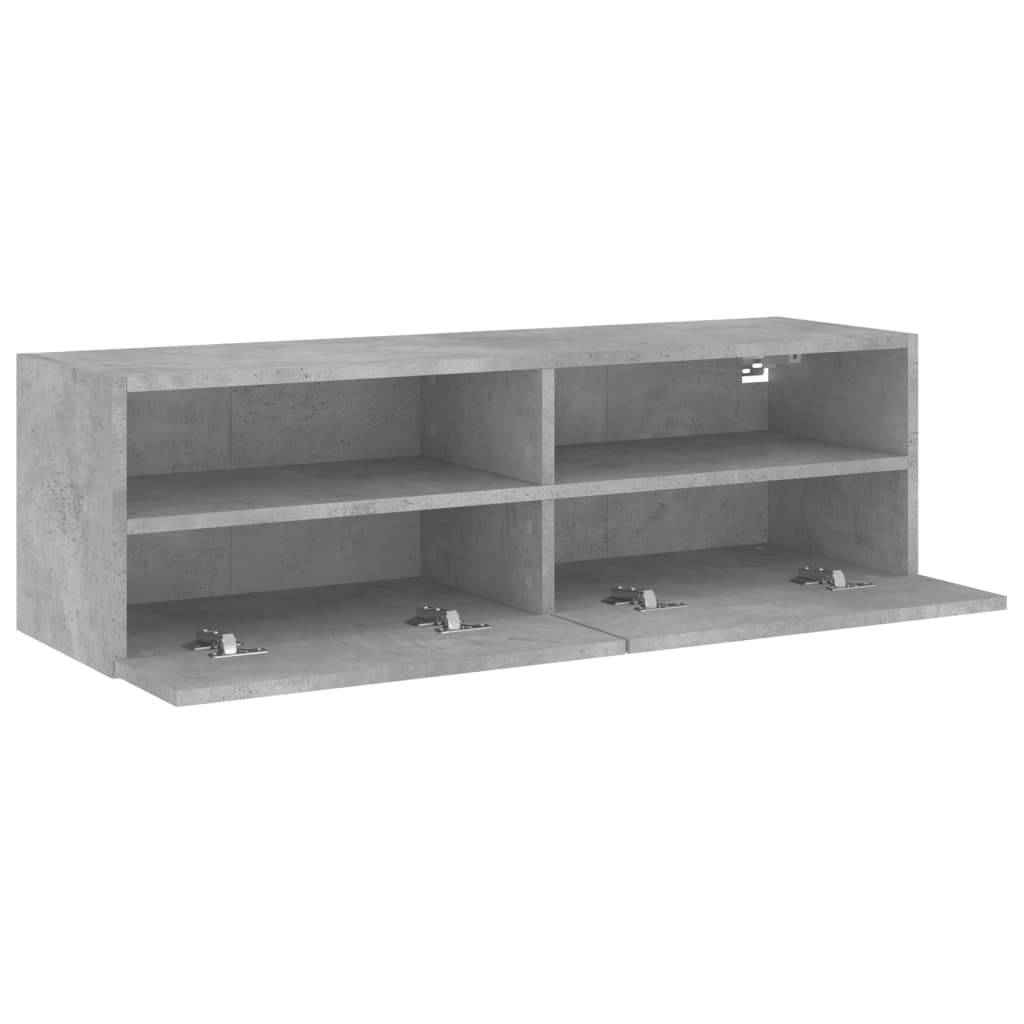 Mobile TV a Parete Grigio Cemento 100x30x30cm Legno Multistrato - homemem39