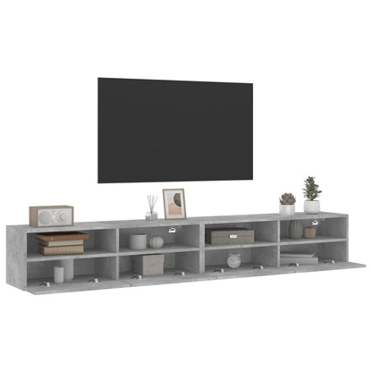 Mobili TV Muro 2pz Grigio Cemento 100x30x30cm Legno Multistrato - homemem39