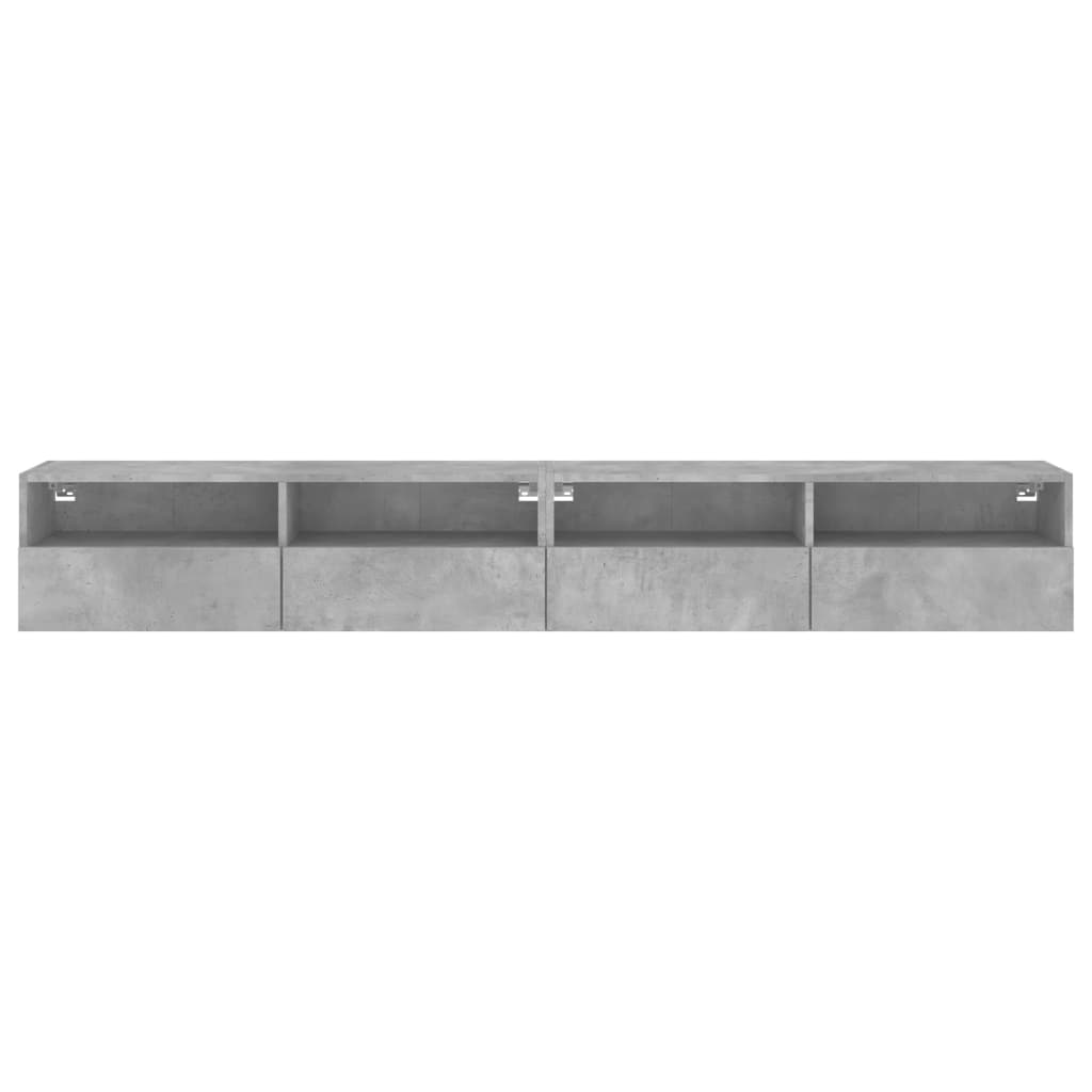 Mobili TV Muro 2pz Grigio Cemento 100x30x30cm Legno Multistrato - homemem39