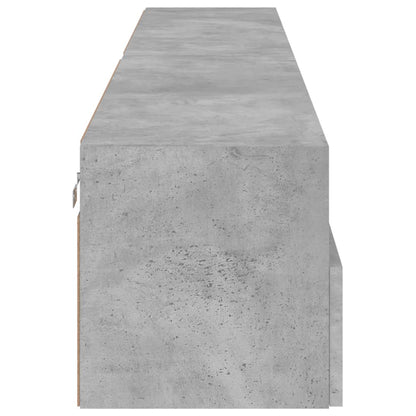 Mobili TV Muro 2pz Grigio Cemento 100x30x30cm Legno Multistrato - homemem39