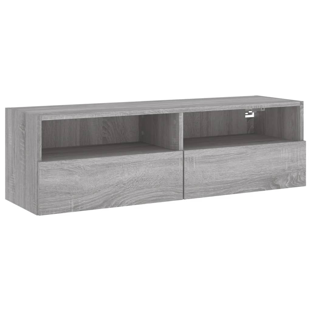 Mobile TV a Parete Grigio Sonoma 100x30x30 cm Legno Multistrato - homemem39