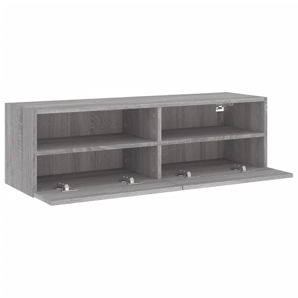 Mobile TV a Parete Grigio Sonoma 100x30x30 cm Legno Multistrato - homemem39