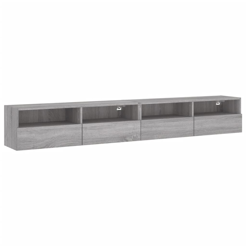 Mobili TV Muro 2pz Grigio Sonoma 100x30x30 cm Legno Multistrato - homemem39