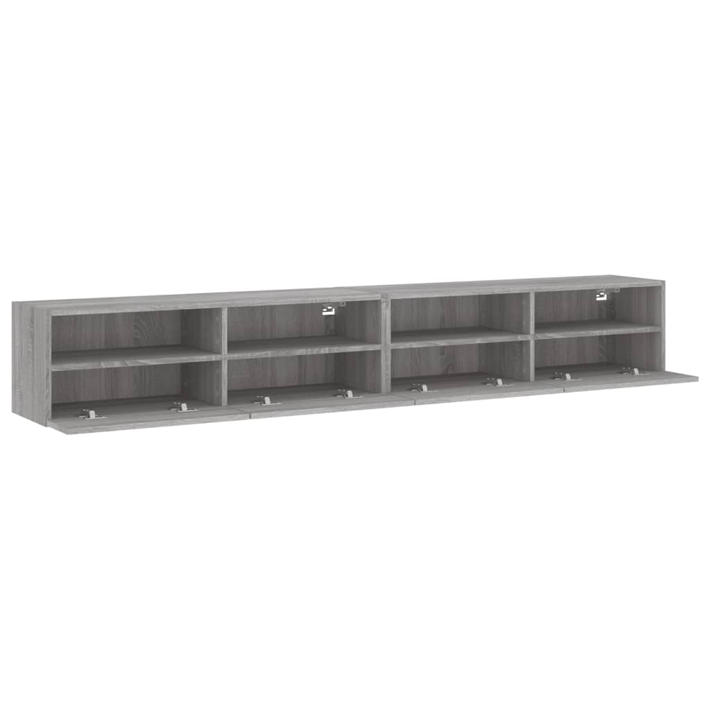 Mobili TV Muro 2pz Grigio Sonoma 100x30x30 cm Legno Multistrato - homemem39