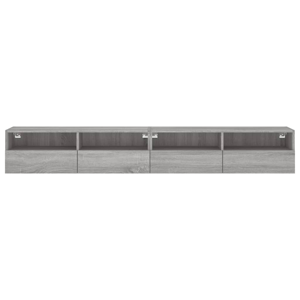 Mobili TV Muro 2pz Grigio Sonoma 100x30x30 cm Legno Multistrato - homemem39