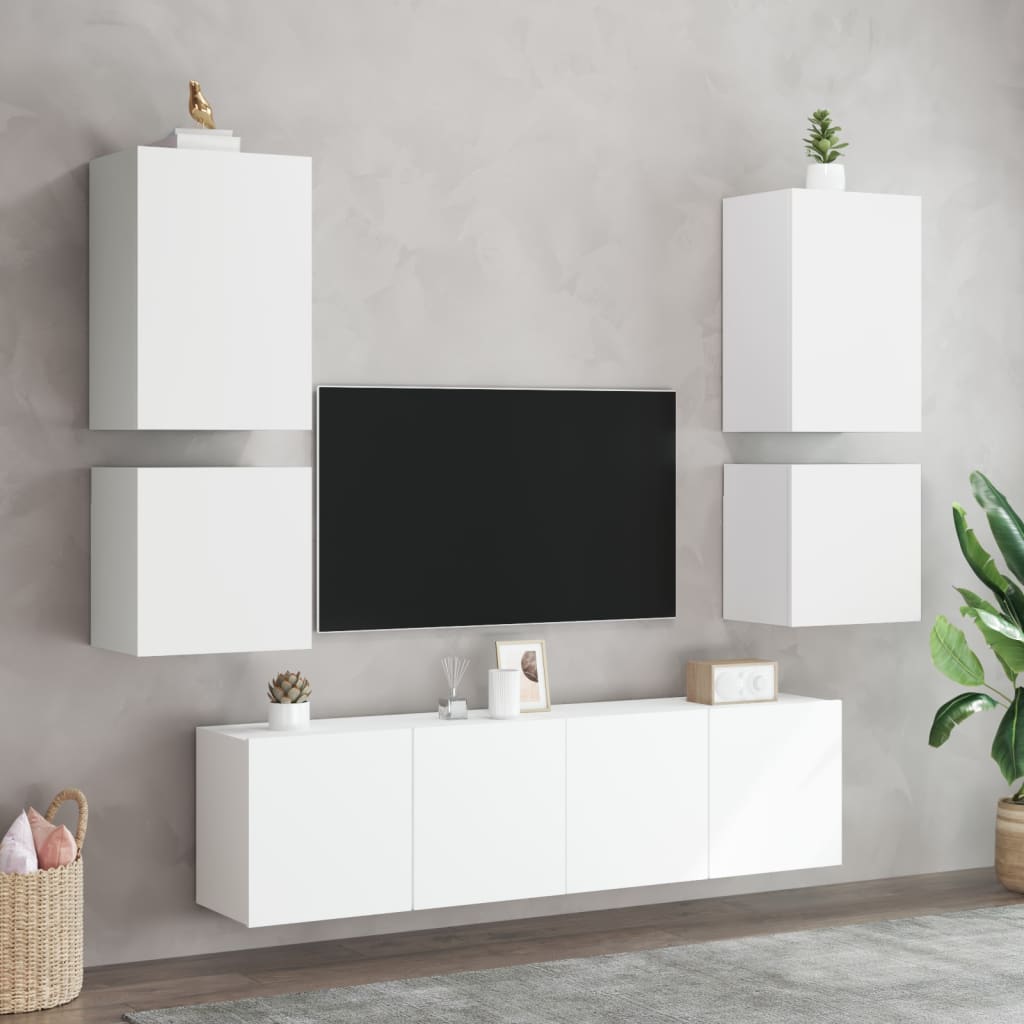 Mobile TV a Parete Bianco 40,5x30x40 cm in Legno Multistrato - homemem39