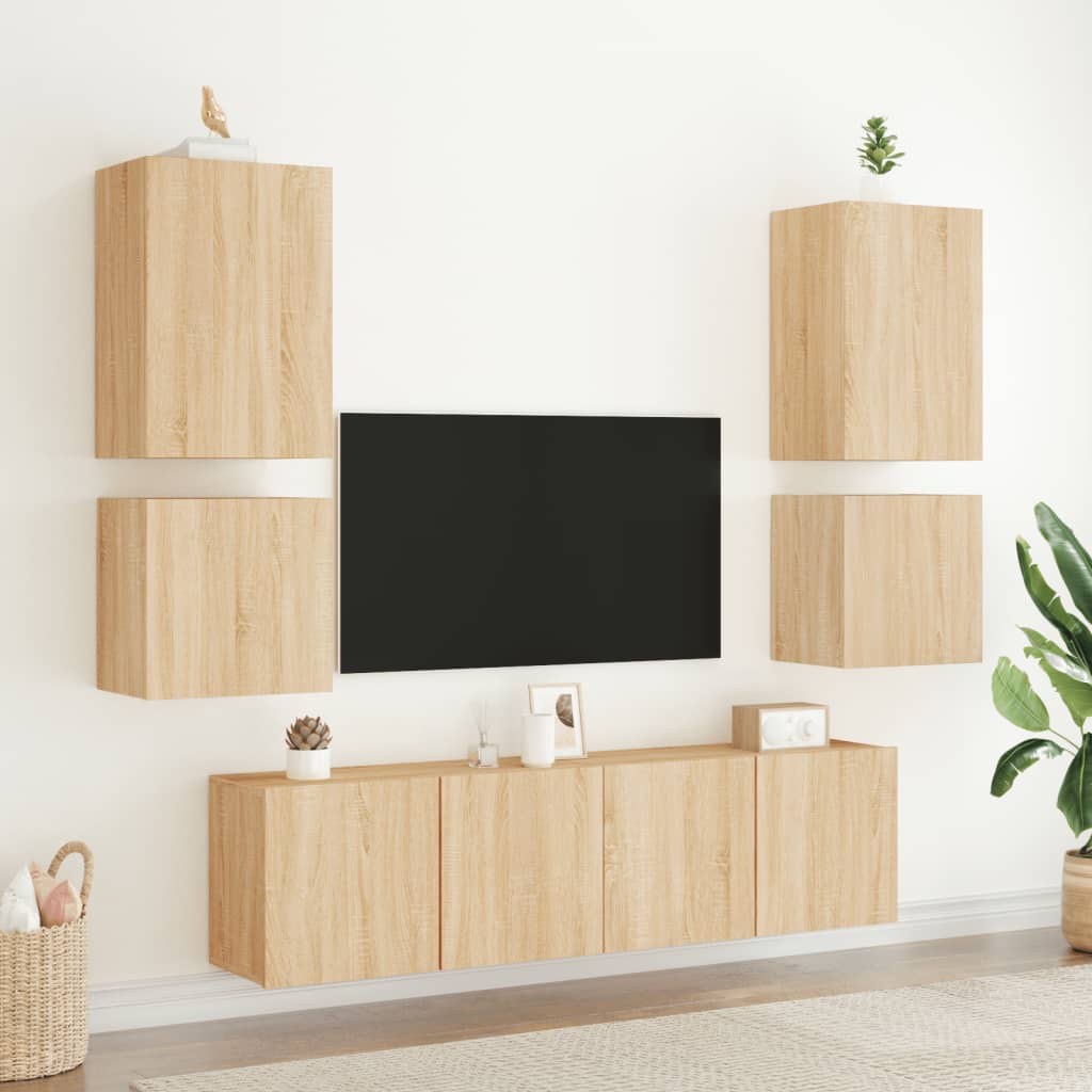 Mobile TV Parete Rovere Sonoma 40,5x30x40 cm Legno Multistrato - homemem39