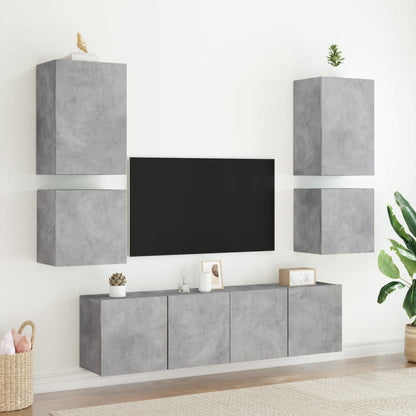 Mobile TV Parete Grigio Cemento 40,5x30x40 cm Legno Multistrato - homemem39