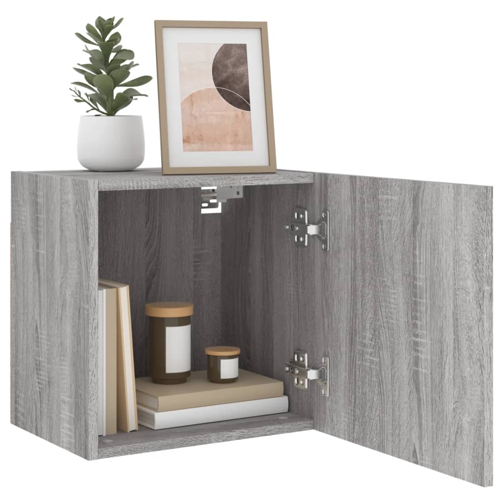 Mobile TV Parete Grigio Sonoma 40,5x30x40 cm Legno Multistrato - homemem39