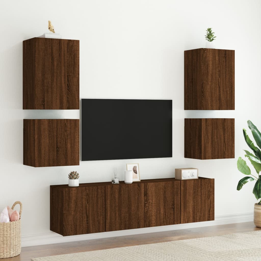 Mobile TV Parete Rovere Marrone 40,5x30x40 cm Legno Multistrato - homemem39