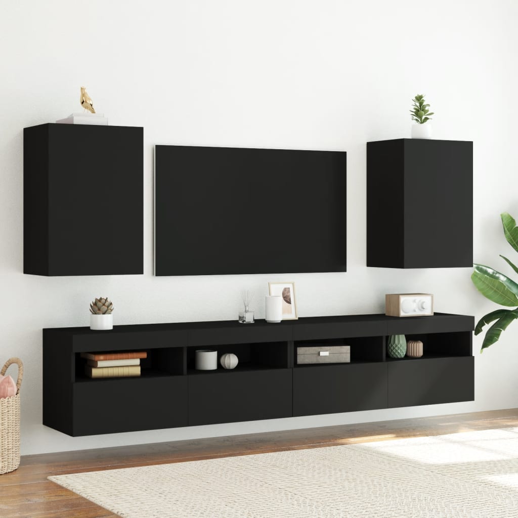 Mobile TV a Parete Nero 40,5x30x60 cm in Legno Multistrato - homemem39