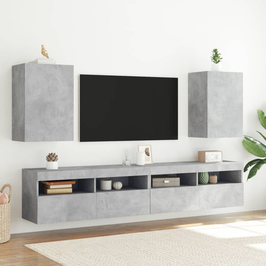 Mobile TV Parete Grigio Cemento 40,5x30x60 cm Legno Multistrato - homemem39