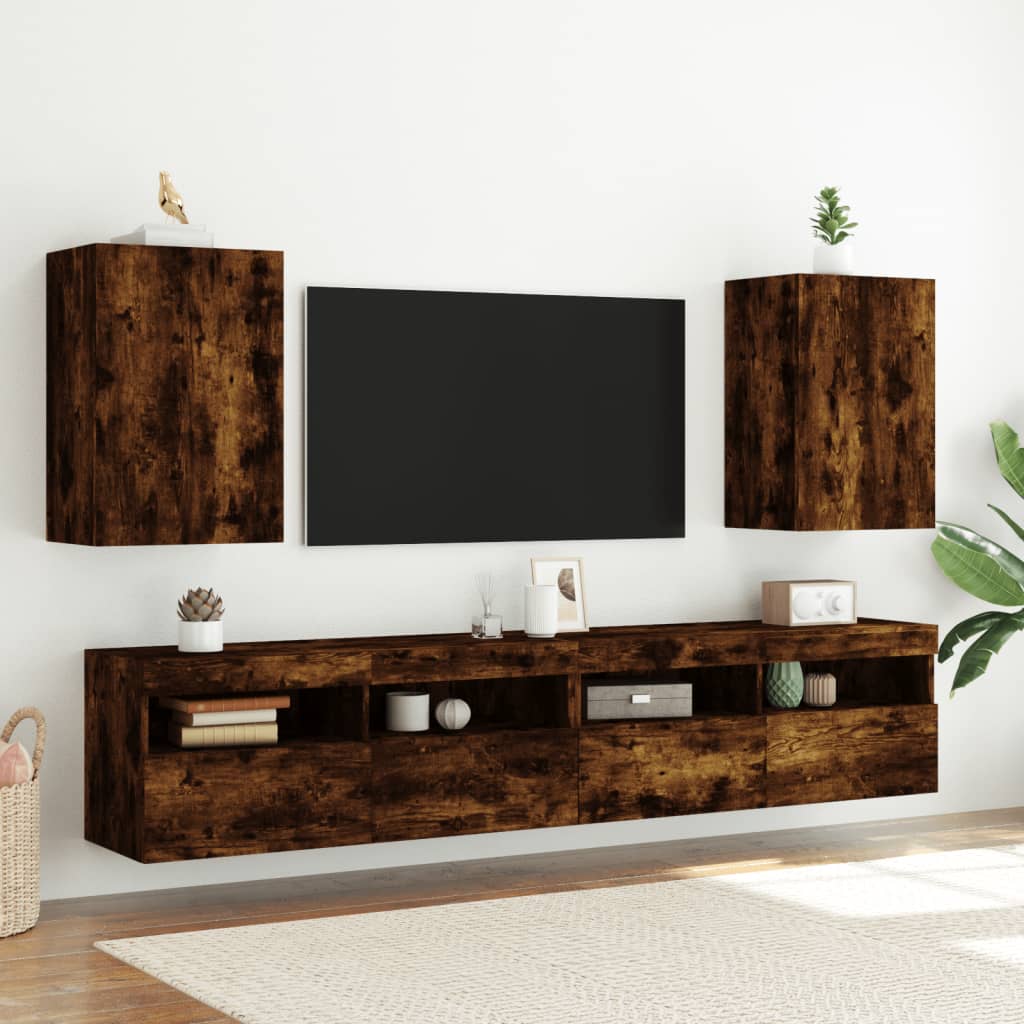 Mobile TV a Parete Rovere Fumo 40,5x30x60 cm Legno Multistrato - homemem39