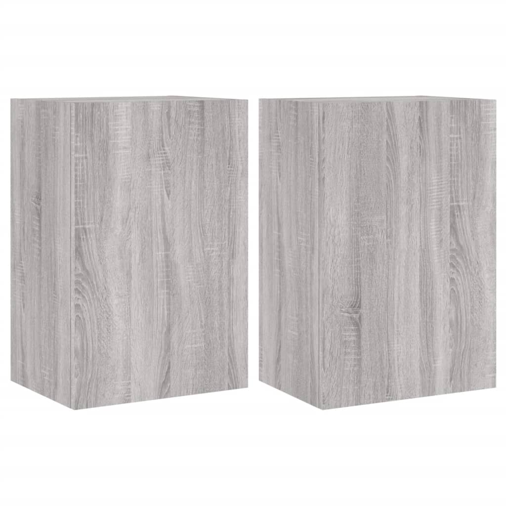 Mobili TV Muro 2pz Grigio Sonoma 40,5x30x60cm Legno Multistrato - homemem39