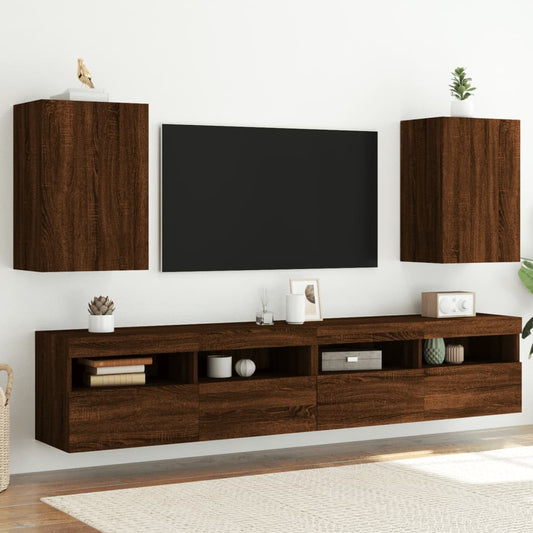 Mobili TV Muro 2 pz Rovere Marrone 40,5x30x60 Legno Multistrato - homemem39