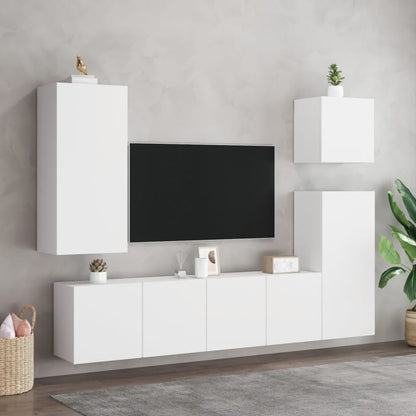 Mobile TV a Parete Bianco 40,5x30x90 cm in Legno Multistrato - homemem39