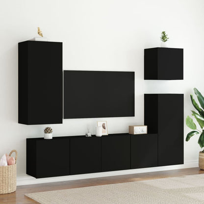 Mobile TV a Parete Nero 40,5x30x90 cm in Legno Multistrato - homemem39