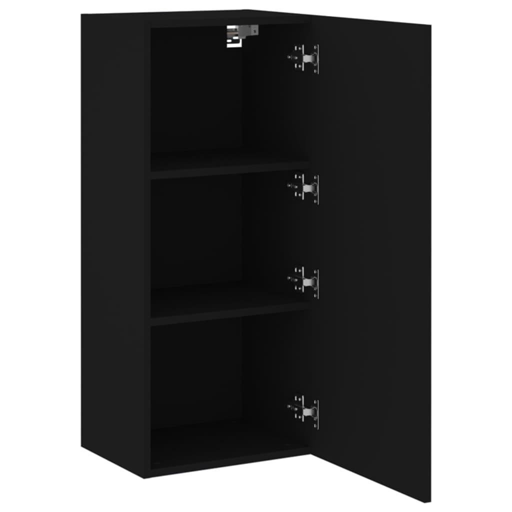 Mobile TV a Parete Nero 40,5x30x90 cm in Legno Multistrato - homemem39