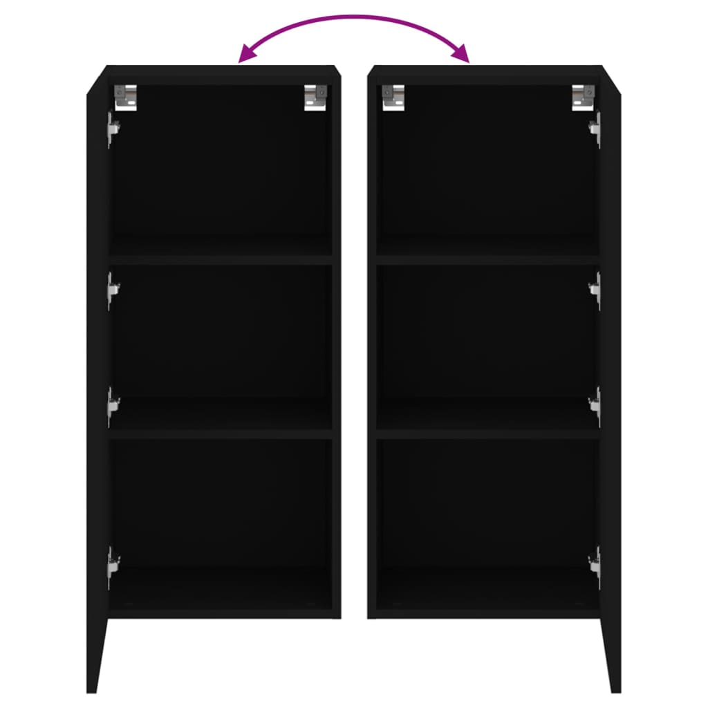 Mobile TV a Parete Nero 40,5x30x90 cm in Legno Multistrato - homemem39