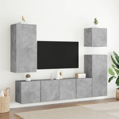 Mobile TV Parete Grigio Cemento 40,5x30x90 cm Legno Multistrato - homemem39