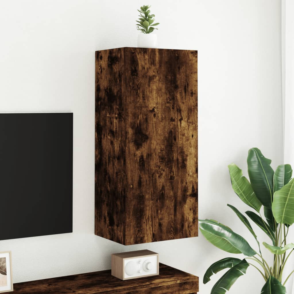 Mobile TV a Parete Rovere Fumo 40,5x30x90 cm Legno Multistrato - homemem39