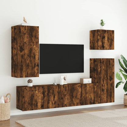 Mobile TV a Parete Rovere Fumo 40,5x30x90 cm Legno Multistrato - homemem39