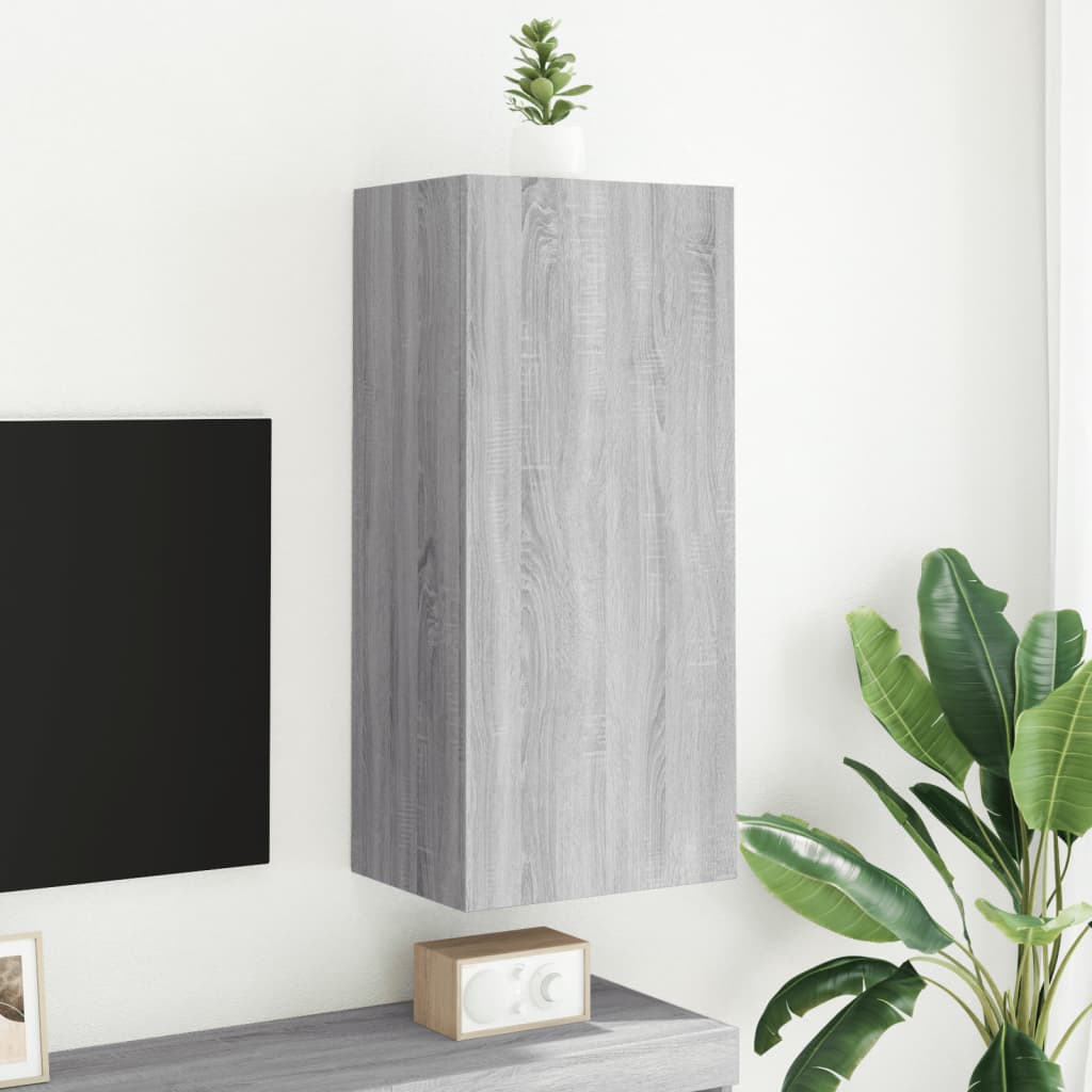 Mobile TV Parete Grigio Sonoma 40,5x30x90 cm Legno Multistrato - homemem39