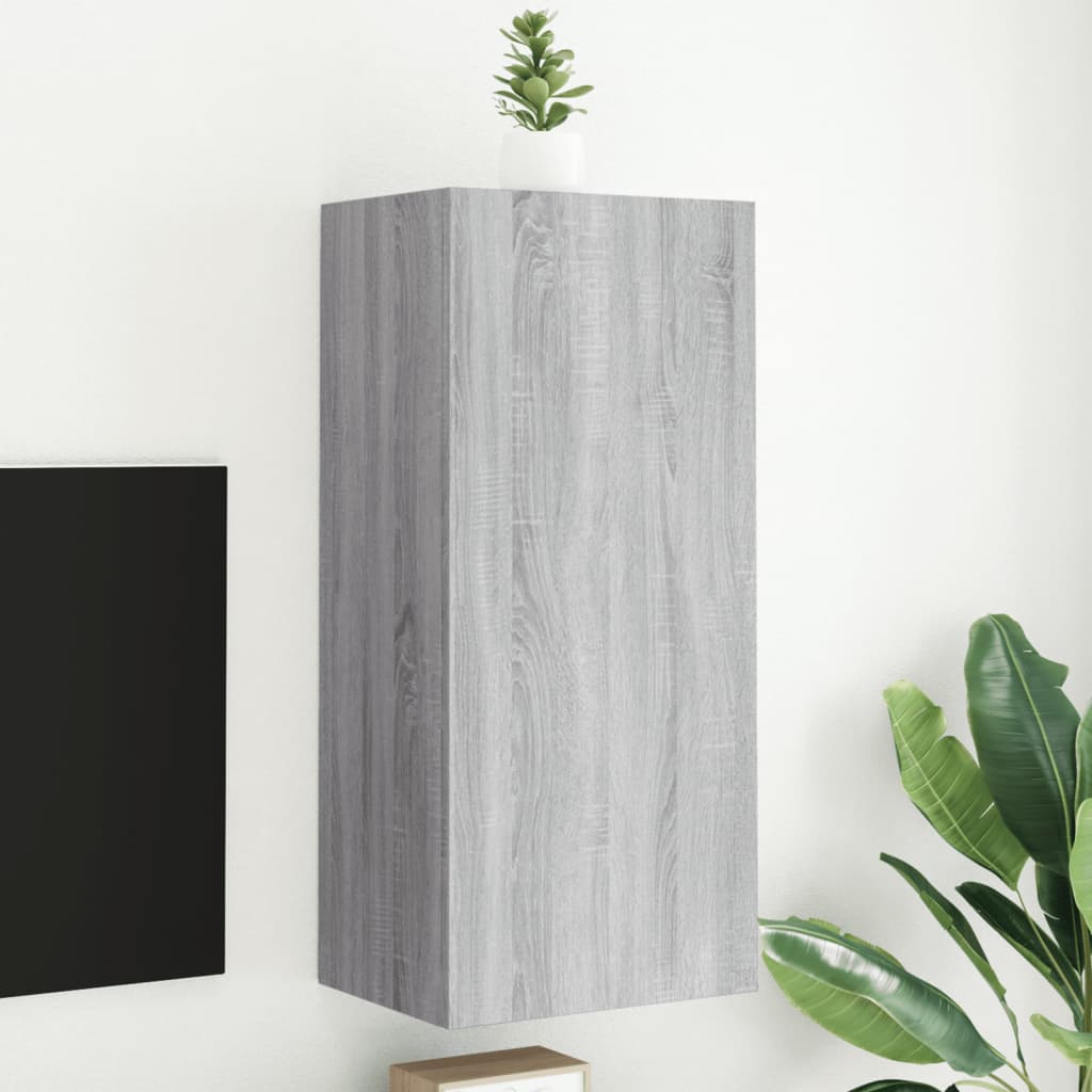 Mobile TV Parete Grigio Sonoma 40,5x30x90 cm Legno Multistrato - homemem39