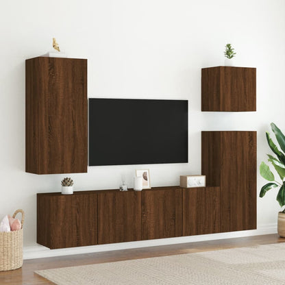 Mobile TV Parete Rovere Marrone 40,5x30x90 cm Legno Multistrato - homemem39