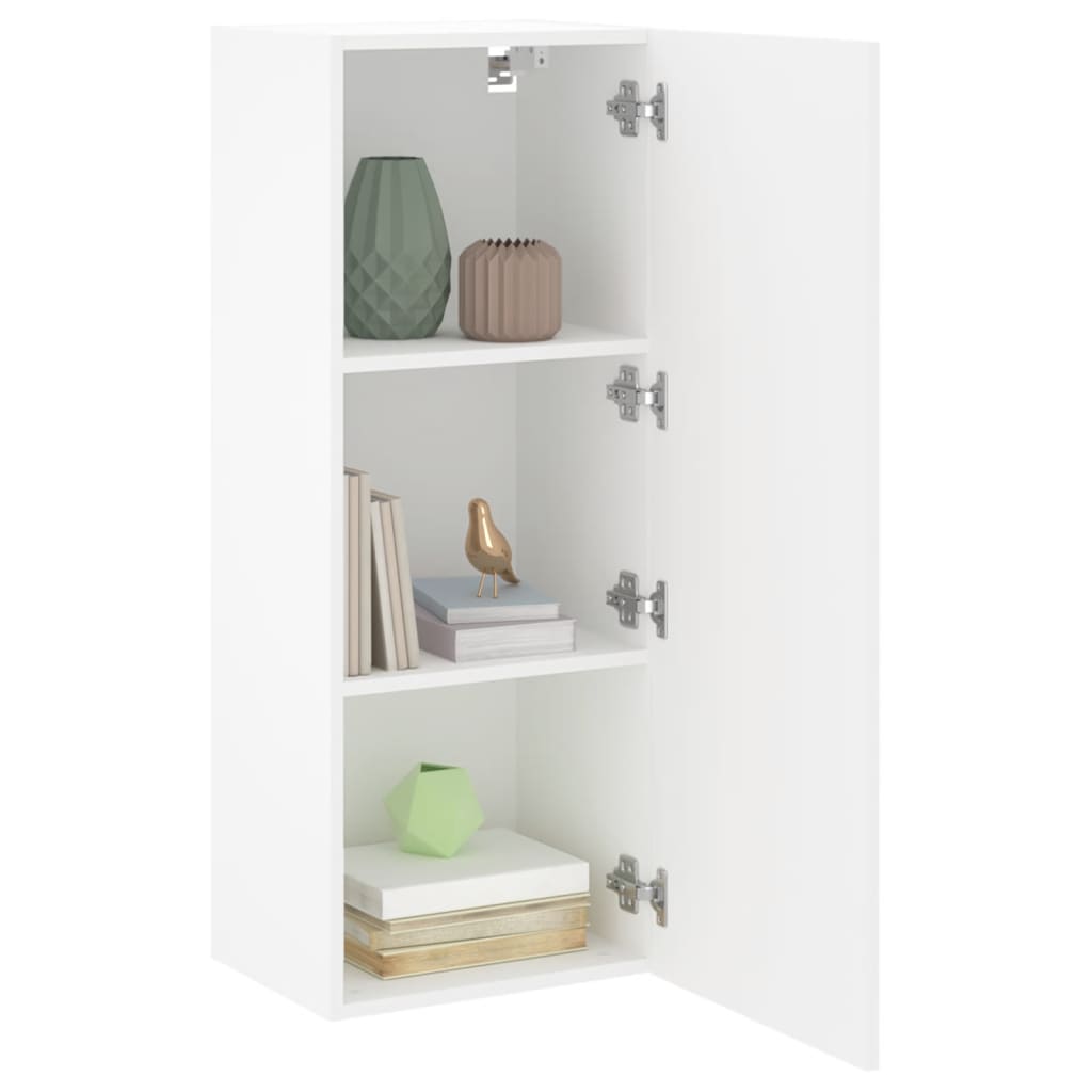 Mobile TV a Parete Bianco 40,5x30x102 cm in Legno Multistrato - homemem39