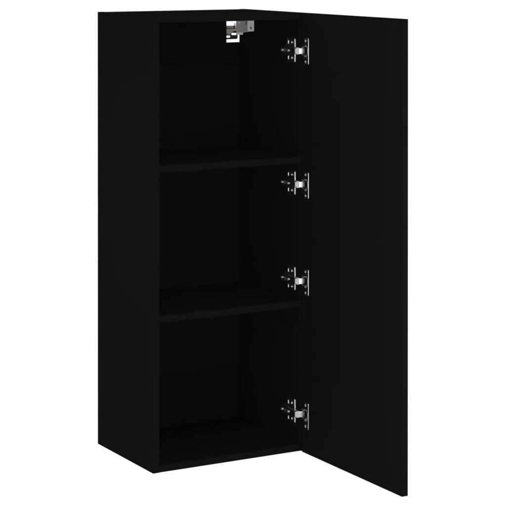 Mobile TV a Parete Nero 40,5x30x102 cm in Legno Multistrato - homemem39