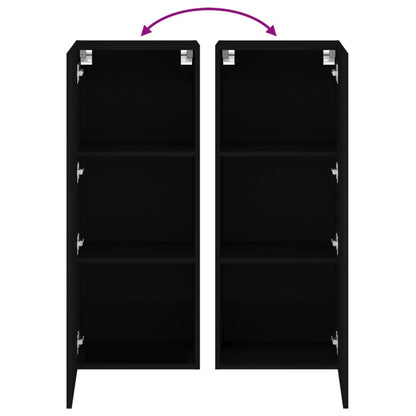 Mobile TV a Parete Nero 40,5x30x102 cm in Legno Multistrato - homemem39