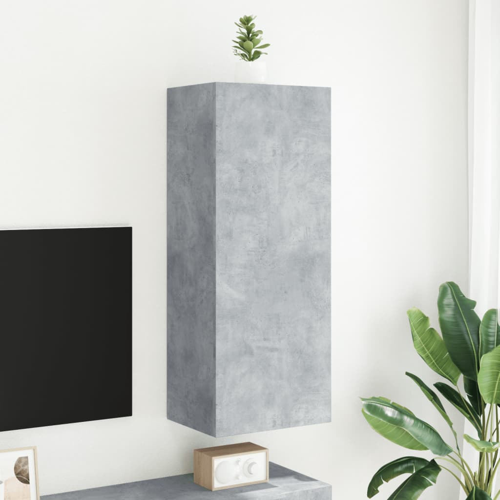 Mobile TV Parete Grigio Cemento 40,5x30x102cm Legno Multistrato - homemem39