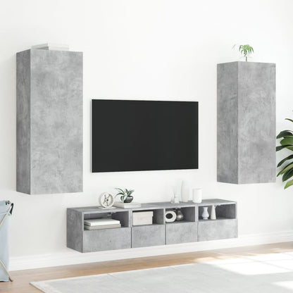 Mobile TV Parete Grigio Cemento 40,5x30x102cm Legno Multistrato - homemem39