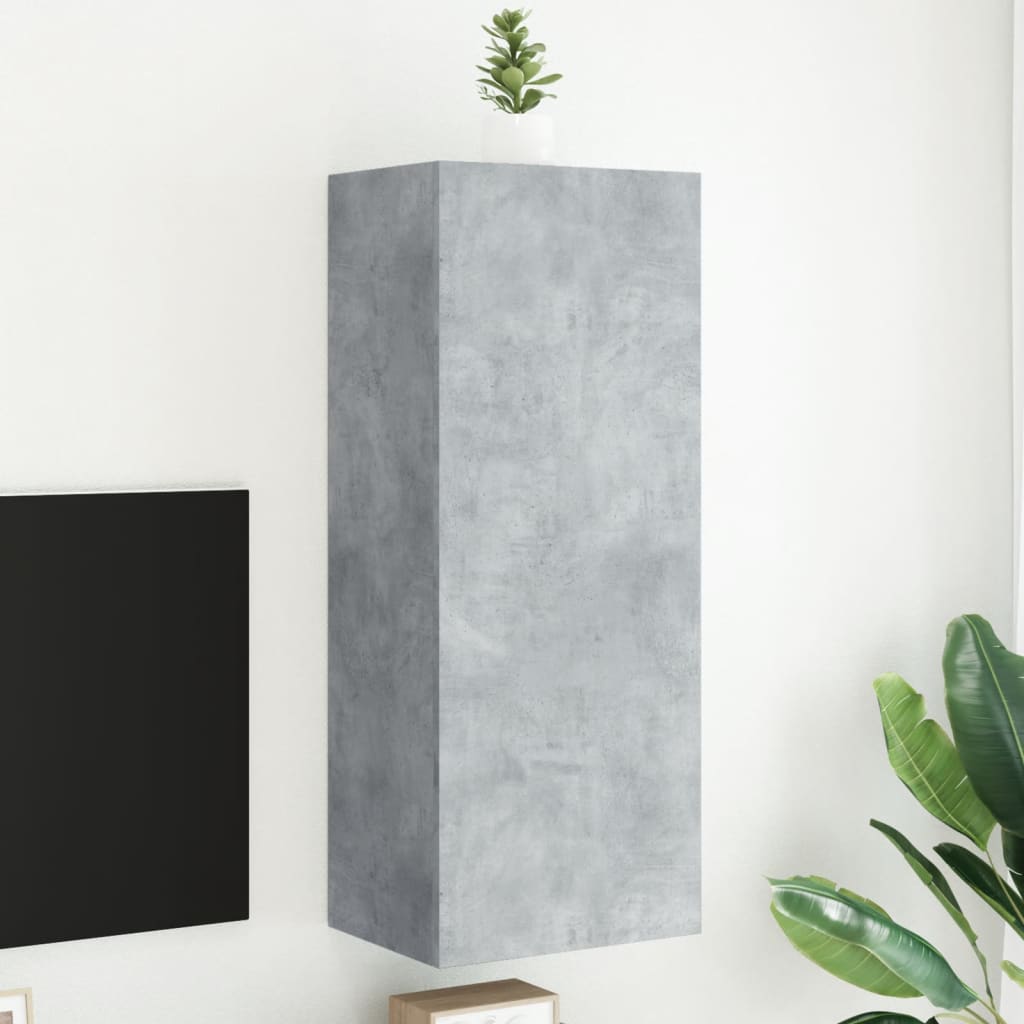 Mobile TV Parete Grigio Cemento 40,5x30x102cm Legno Multistrato - homemem39