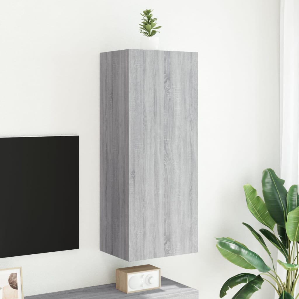 Mobile TV Parete Grigio Sonoma 40,5x30x102 cm Legno Multistrato - homemem39